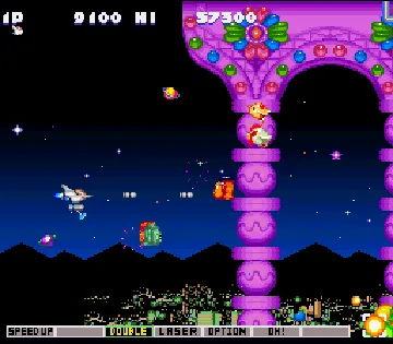 Gokujou Parodius (Japan) (Sample) screen shot game playing